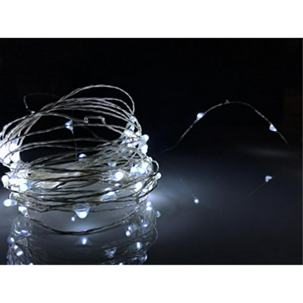 100 FT Long Waterproof Fairy Lights for Indoor or Outdoor Use. Extremely Cool White LED Firefly String Lights 